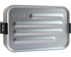 Moderne aluminium lunchbox 0,8 l met scheidingswand en inzetstuk