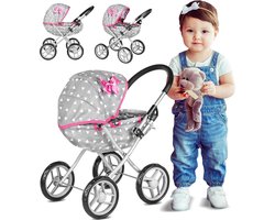 Moderne Baby Doll Poppenwagen Kinderspeelgoed - Speelgoed Pop Accessoires - Hoogte 54 cm Gondola KP0260S