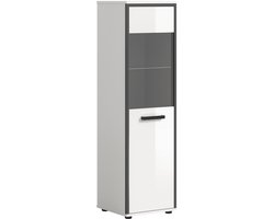 Moderne badkamer kast met glazen deur - Duurzame FSC® kwaliteit - Op wielen