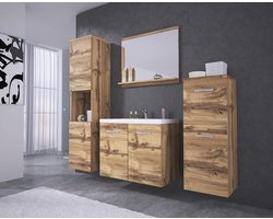 Moderne Badkamermeubelset met Wastafel en Spiegel - Ergonomische en Duurzame Ontwerp