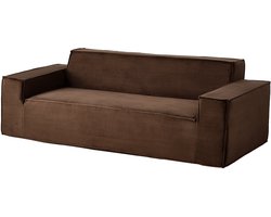 Moderne Bank 2110 mm, Comfortabele Corduroy Bank Met Ruime Zitting, Wolkengeïnspireerd Ontwerp Met Brede Armleuningen, Volledig Gemonteerd, Pluche Bank Perfect voor Woonkamers, Slaapkamers, Appartementen en Kantoren, Bruin