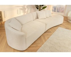 Moderne bank ATELIER L 330cm beige Bouclé XXL bank incl. kussens - 46548