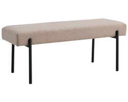 Moderne Bank met Zitting - Steenlook & Zwarte Metalen Poten
