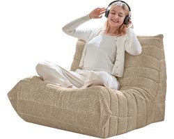 Moderne banken, zitzakken voor volwassenen op de vloerbank, superzachte memory foam bank, Togo fauteuil, woonkamermeubels, geschikt voor slaapkamers, balkons, slaapzalen, haardstoelen (abrikoos)