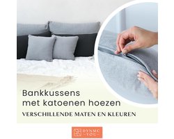 Moderne bankkussens, set van 2, 60 x 80 cm, zachte Oeko-Tex katoenen overtrek, comfortabel sierkussen met middelharde vulling, perfect decoratief rugkussen, premium bankkussen, groot, grijs
