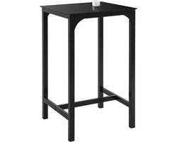 Moderne Bartafel - Keukentafel - Tuintafel - Elegant glazen blad - Stevig metalen frame - Veelzijdig gebruik - 60 cm x 100 cm x 60 cm