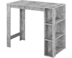 Moderne bartafel met opbergrek en ruime tafelplaat 120x60 cm