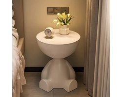 Moderne Beer-vormige Bijzettafel met Opbergruimte – Multifunctioneel en Stijlvol Nachtkastje - Wit