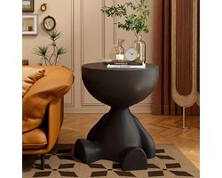 Moderne Beer-vormige Bijzettafel met Opbergruimte – Multifunctioneel en Stijlvol Nachtkastje - Zwart