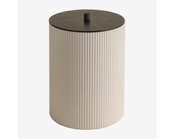 Moderne Beige Prullenbak met Deksel – Elegante Afvalbak voor Badkamer