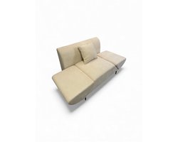 Moderne Beige Relaxfauteuil – Luxe Design Fauteuil met Verstelbare Zit/Lounge Functie Comfortabele - Stoffen Bank met Slanke Poten