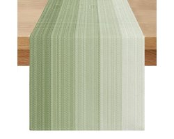 Moderne beige tafelloper - vintage stijl - 1 stuk - linnen - 140 x 40 cm