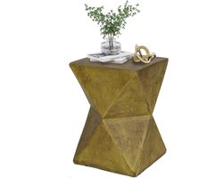 Moderne Betonnen Art Bijzettafel Lichtgewicht 31x31x45cm Bruin - Bijzet Tafel Sofa Zijkanten Tafels - Woonkamer Binnen Buiten Patio's