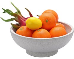 Moderne betonnen schaal voor decoratie - fruitschaal en sleutelschaal - 1 stuk - wit - 26 x 26 x 10 cm