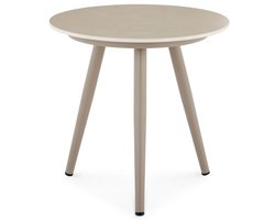 Moderne Bijzettafel met Rond Tafelblad van Sintersteen en Aluminium Frame