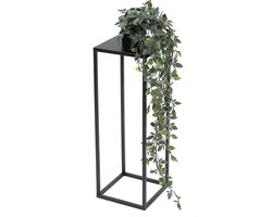 Moderne Bloemenkruk Zwart - Vierkante Plantenstandaard en Bijzettafel 50-70 cm