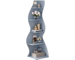 Moderne boekenkast 5 lagen - Blauw - Boekenrek - Woonkamer, slaapkamer en kinderkamer - Hout - 180cm