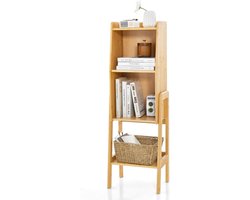 Moderne Boekenkast van Natuurlijk Bamboe met Open Vakken en Plank
