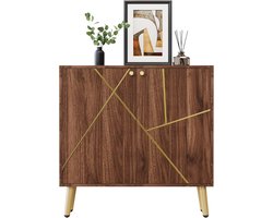 Moderne bruine rotan opbergkast met 2 deuren voor entree, woonkamer en eetkamer