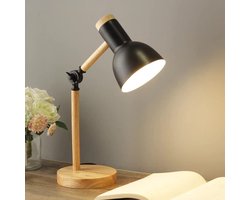 Moderne Bureau Lamp met Bluetooth Speaker en Klem, E27, Metaal en Hout voor Tafel en Kantoor