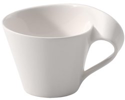 Moderne cappuccino-mok - stijlvol koffiegenot - 1 stuk - wit - premium porselein