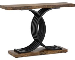 Moderne Console Tafel - Sidetafel - Wandtafel - Haltafel - Bruin - Voor Hal of woonkamer of Gang - Marmer look - 100cm