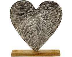 Moderne Decoratieve Hart Sculptuur van Aluminium en Hout voor Stijlvol Interieurontwerp