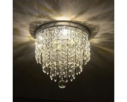 Moderne design kristallen plafondlamp voor woonkamer, zilveren diamanten plafondlamp voor slaapkamer, eetkamer en trap, keuken, hal