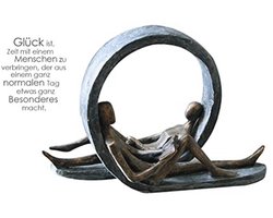 Moderne Design Sculptuur van Kunsthars in Bronskleur en Grijs – Hoogte 22 cm