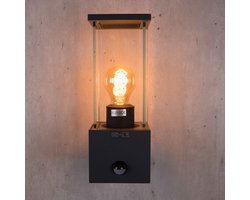 Moderne donker grijze wandlamp met sensor - Mick