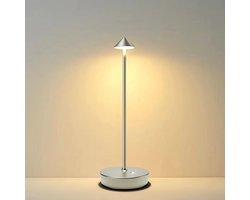 Moderne draadloze LED-tafellamp, draagbare LED-bureaulamp, 3 kleurtemperaturen, oplaadbaar, voor slaapkamer, nachtkastje, woonkamer, huisdecoratie, zilver
