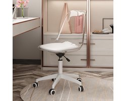 Moderne draaistoel met transparante rugleuning – in hoogte verstelbaar, PU-bekleding, soepel lopende wielen voor veilige verplaatsing. Minimalistisch design voor Europese woningen en kantoren.