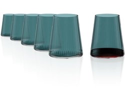 Moderne drinkglazen - veelzijdig gebruik - set van 6 - kristalglas - 400 ml