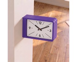 Moderne Dubbelzijdige Wandklok & Tafelklok – Minimalistische Stationsklok | Paars