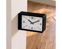 Moderne Dubbelzijdige Wandklok & Tafelklok – Minimalistische Stationsklok | Zwart