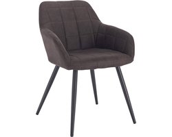 Moderne Eetkamerstoel - Comfortabele stoel - Ergonomische zitting - Schuim met hoge dichtheid - Duurzame metalen poten - Antislipvloerbeschermers - 49 cm x 43 cm x 81 cm