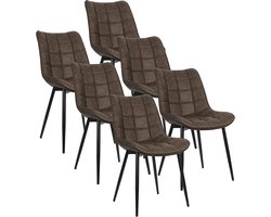 Moderne eetkamerstoel - Ergonomische stoel - Stijlvolle zitting - Comfortabel, duurzaam, gemakkelijk schoon te maken - Kunstleer, metalen frame - 85,5 cm x 46 cm x 40,5 cm