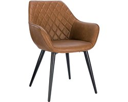 Moderne eetkamerstoel - Ergonomische zitting - Stijlvolle bureaustoel - Comfortabel ontwerp, duurzame constructie, eenvoudig onderhoud - Kunstleer en metaal - 84 cm x 41 cm x 45 cm