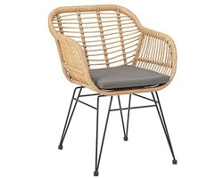 Moderne Eetkamerstoel met Zitkussen in Rotan-Look - Ideaal voor Binnen en Buiten