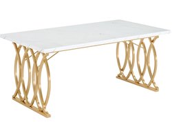 Moderne eetkamertafel Duvia - Woonkamer -Marmerlook Blad - 160cm