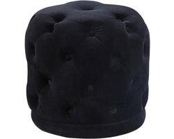 Moderne Fluweel Gestoffeerde Poef met Sierlijke Kussing en Degelijk Houten Frame