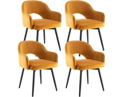 Moderne Fluwelen Eetkamerstoelen Set van 4 - Draaibaar en Ergonomisch