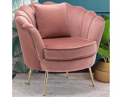 Moderne Fluwelen Fauteuil Relaxstoel met Gouden Metalen Poten - Elegant en Comfortabel