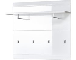 Moderne Garderobepaneel Hoogglans Wit met Kledingroede - Multifunctioneel Halmeubel