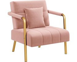 Moderne gestoffeerde loveseat met metalen poten en lendenkussens voor woonkamer
