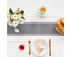 Moderne Gestreepte Tafelloper Katoen Linnen voor Eettafel en Salontafel
