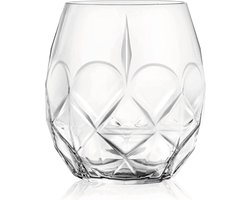 Moderne glazen waterglazen set van 6 kristallen glazen - 38 cl