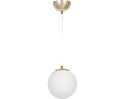 Moderne Gouden Hanglamp Roni met Witte Glazen Bol, E27 Fitting