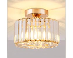 Moderne Gouden Kristallen Plafondlamp E27 Kroonluchter voor Woonkamer en Slaapkamer