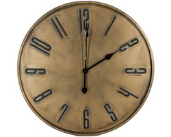 Moderne Gouden metalen Wandklok - Klok Goud - 60 x 3.5 x 60 cm - Luxe Woondecoratie